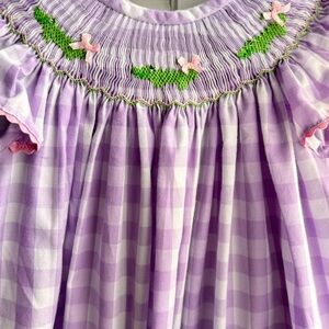 Crocodile Purple Gingham Kids Casual Dress -2T 🐊